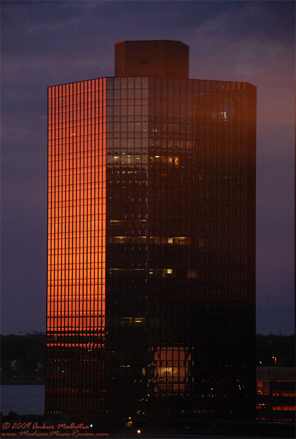 Reflections in glass, Detroit skyline by the river - Detroit MI - photo by Ankur Malhotra